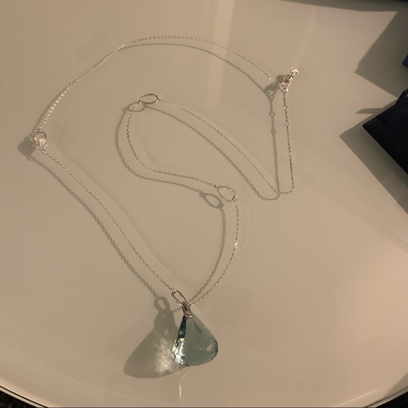 Swarovski Necklace - Pale Blue Crystal Pendant - Picture 1 of 8